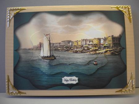 Bracket Frame Sailing Seascape by Kristina Norbat