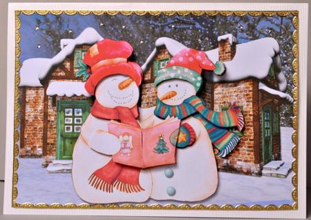 Jolly Carolling Snowmen Decoupage by Kristina Norbat