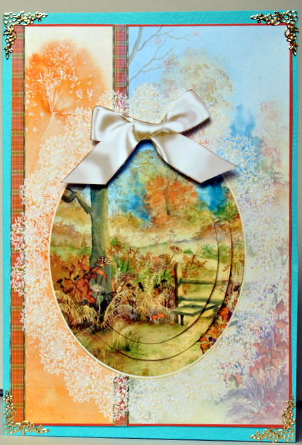 Autumn Decoupage Sheet with Tartan and Lace by Kristina Norbat