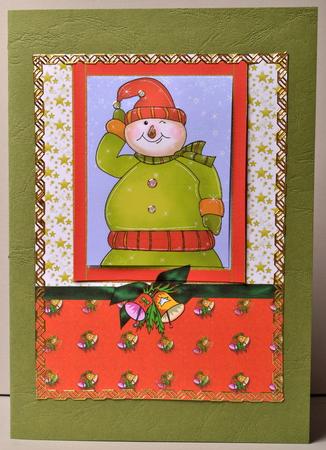 Cheeky Snowman Christmas Card by Kristina Norbat