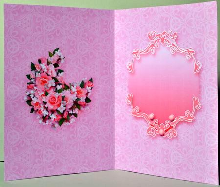 Crescent Bouquet of Pink Roses Matching A5 Insert by Kristina Norbat