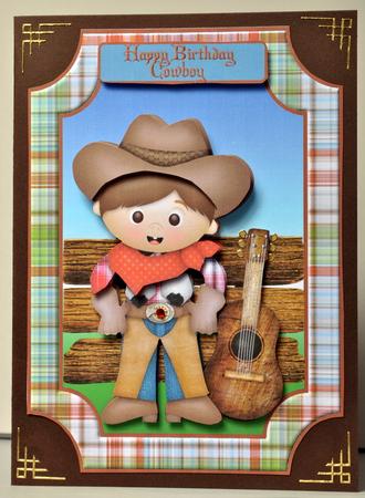 Cute Cowboy & Guitar with Decoupage by Kristina Norbat