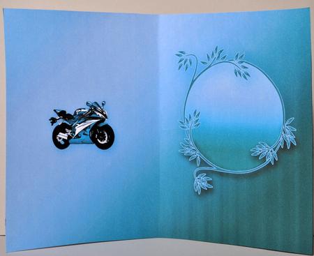 Motorbike in a Teal Frame Match A5 Insert by Kristina Norbat