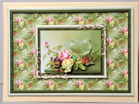 Vintage Vase of Flowers Quick Card by Kristina Norbat