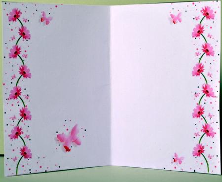 Pink Gerbera & Butterfly Wishes on Pink Insert by Kristina Norbat