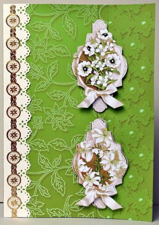 White Floral 4 Toppers with Decoupage Bows by Kristina Norbat