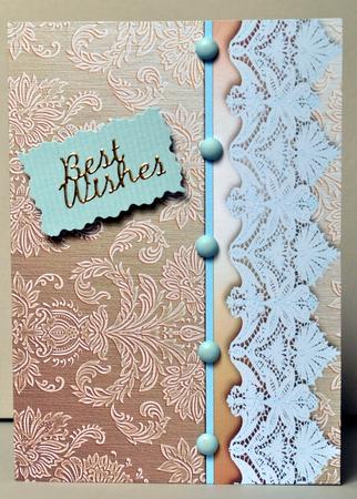 Taupe Damask Backing Paper Matches with White Floral Toppers by Kristina Norbat