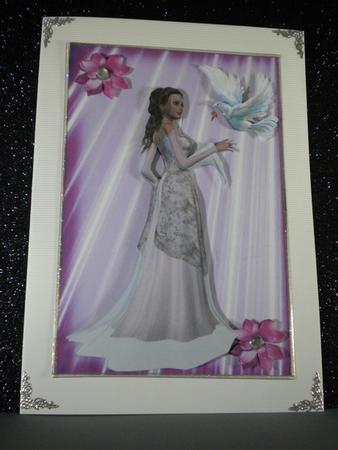 Beautiful Lady in Pink Gown with Dove by Kristina Norbat