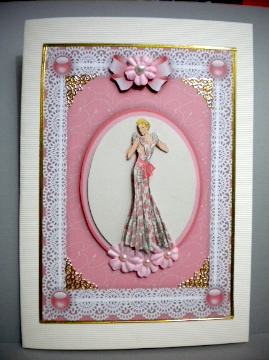 Art Deco Lady 'n Lace Step by Step Card Front by Kristina Norbat