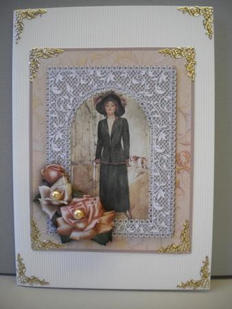 Vintage Lady Dog Walk Topper & Decoupage by Kristina Norbat