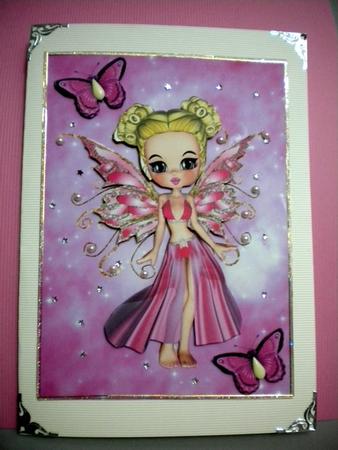 Pretty Little Faerie in Pink Dress by Kristina Norbat