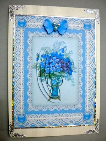 Violets 'n Lace Pyramid Card Front by Kristina Norbat
