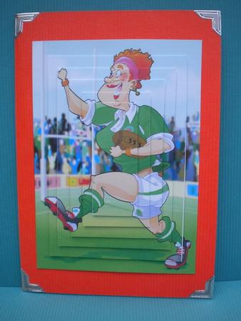 Rugby Lady Green and White Pyramid. by Kristina Norbat