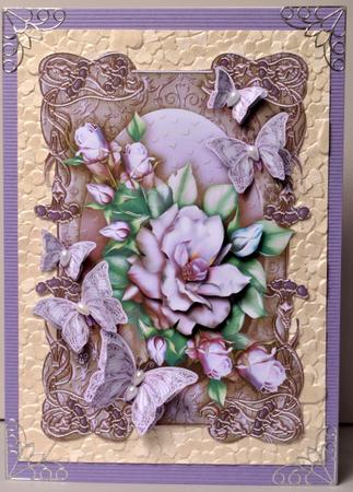 Taupe Butterflies and Roses Decoupage by Kristina Norbat