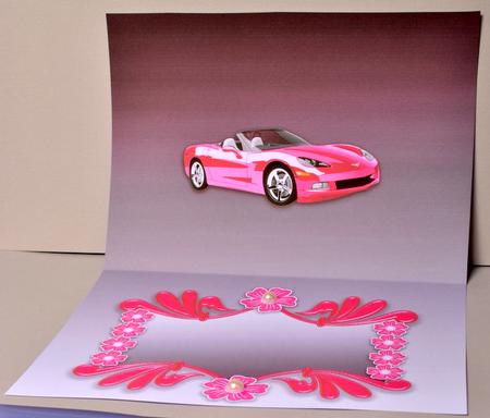 Pink Sports Car Matching A5 Insert by Kristina Norbat