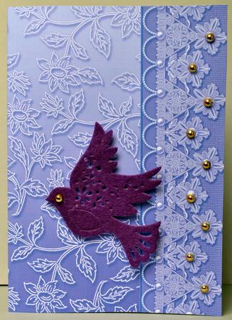 Lilac Floral Lace with Lace and Pearls Border by Kristina Norbat