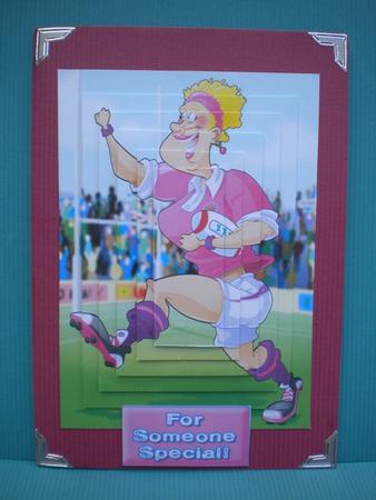 Rugby Lady Pink and Purple Pyramid. by Kristina Norbat