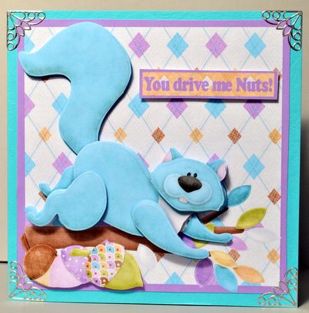 You Drive Me Nuts Square Decoupage Card by Kristina Norbat