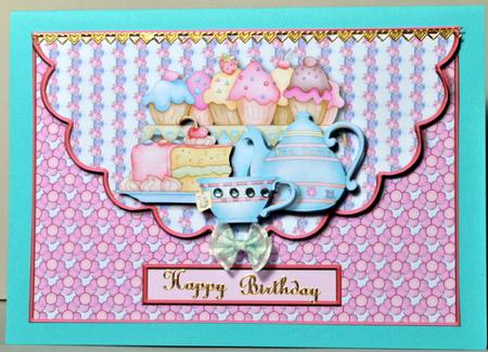 Teatime Envelope Card with Decoupage by Kristina Norbat