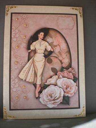 A4 Elegant Lady & Roses in Coffee & Cream Part 2 by Kristina Norbat