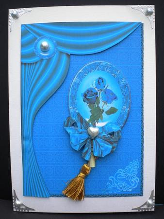Theatrical Blue Roses on a Cameo by Kristina Norbat