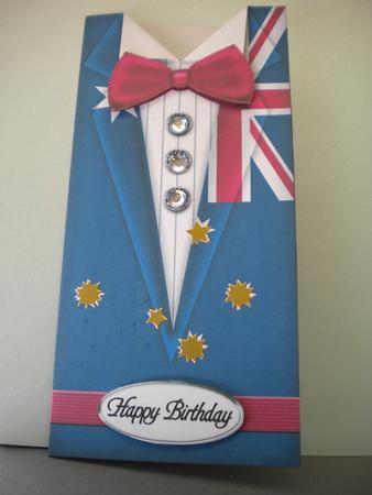 Dressed to Thrill!! Man's Quick Card with 3D Decoupage by Kristina Norbat