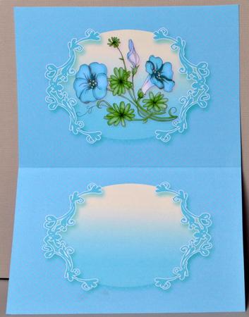Aqua Floral A5 Landscape Insert by Kristina Norbat