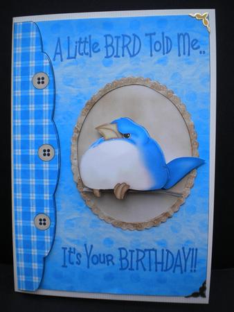 A Little Bird Told Me -  - Card Front with Decoupage by Kristina Norbat