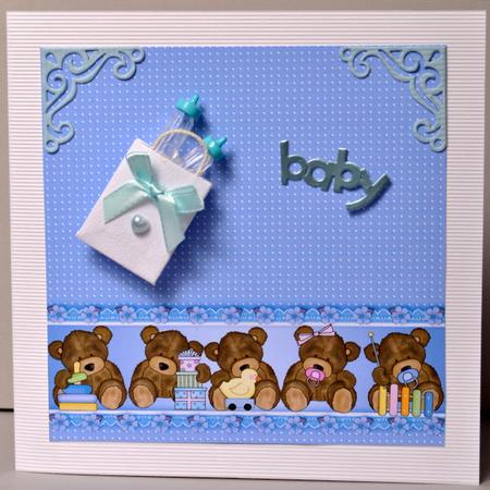 Blue Baby Teddies Backing Paper by Kristina Norbat