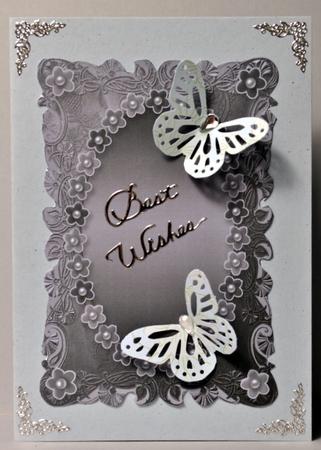 Magenta and Charcoal Pretty Floral Card Fronts by Kristina Norbat