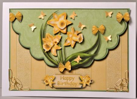 Easter Daffodils Envelope Card with Decoupage by Kristina Norbat