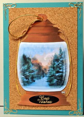 Oil Lantern Pyramid Card Front by Kristina Norbat