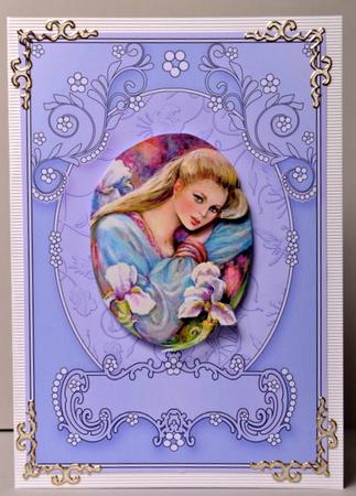 Purple and Lilac Floral Scroll Card Fronts by Kristina Norbat