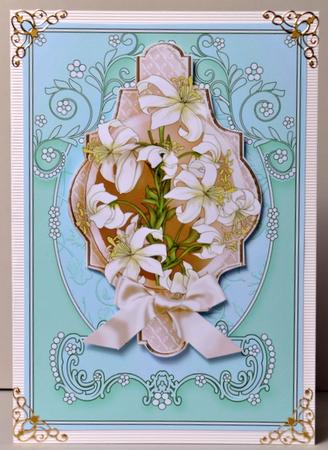 Green and Pale Green Floral Scroll Card Fronts by Kristina Norbat