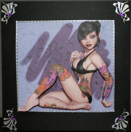 Tattoo Girl Topper and Decoupage by Kristina Norbat