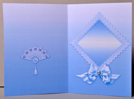 Blue Lace Fan and Doily A5 Portrait Insert by Kristina Norbat