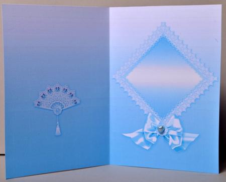 Aqua Lace Fan and Doily A5 Portrait Insert by Kristina Norbat