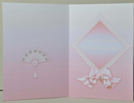 Peach Lace Fan and Doily A5 Portrait Insert by Kristina Norbat
