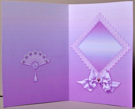 Lilac Lace Fan and Doily A5 Portrait Insert by Kristina Norbat