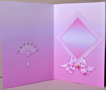 Pink Lace Fan and Doily A5 Portrait Insert by Kristina Norbat