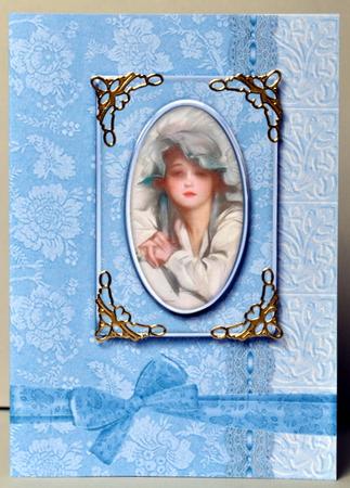 Girl Portrait Cut and Fold Card by Kristina Norbat