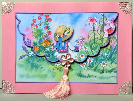 Sitting in the Flowers Envelope Card with Decoupage Featured Gallery Photo