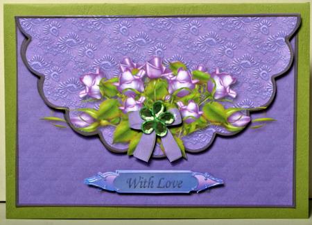 Lavendar Roses Envelope Card with Decouapge by Kristina Norbat