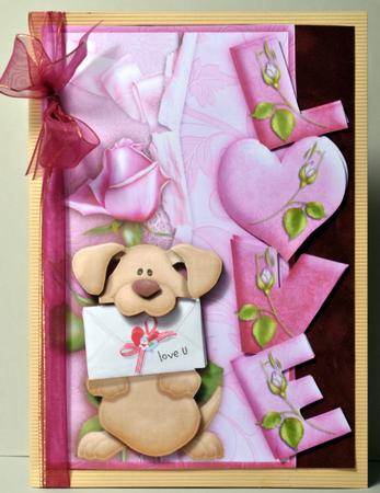Over the Side Love Dog with Decoupage by Kristina Norbat