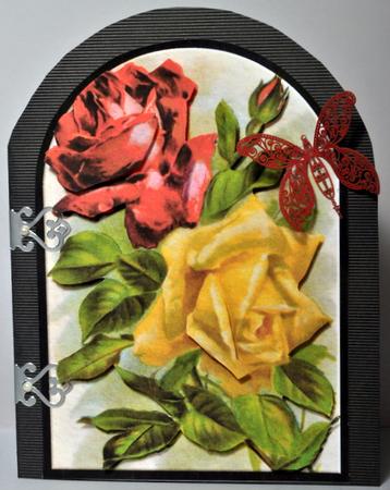 Red & Yellow Roses Rounded Quick Card by Kristina Norbat