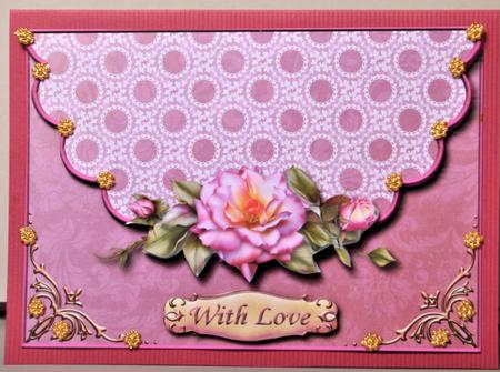 Lilac Roses Envelope Card Wtih Decoupage by Kristina Norbat