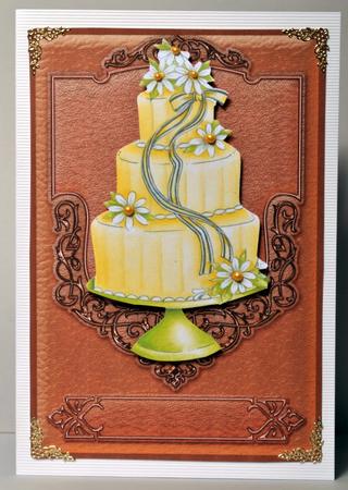 Tan and Mustard Leather Shield Card Fronts by Kristina Norbat