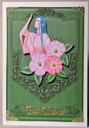Green and Mahogany Leather Shield Card Fronts by Kristina Norbat