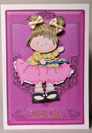 Purple and Pink Leather Shield Card Fronts by Kristina Norbat