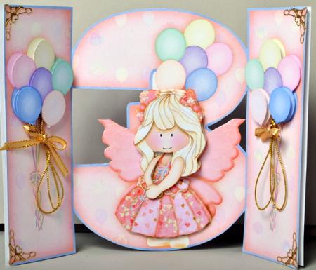 Birthday Age 3 Girl Gatefold Card by Kristina Norbat